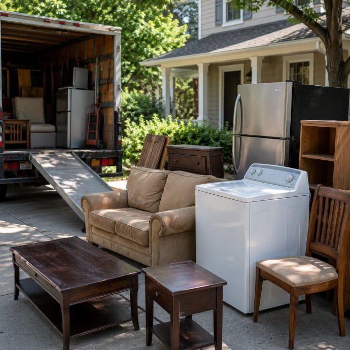 Furniture and appliances ready for removal near Warwick NY, Orange County, Dutchess County, Ulster County, Bergen County, Hudson Valley, Northern New Jersey, Sussex County, Connecticut, Fairfield County, Litchfield Hills, Rockland County, Westchester County