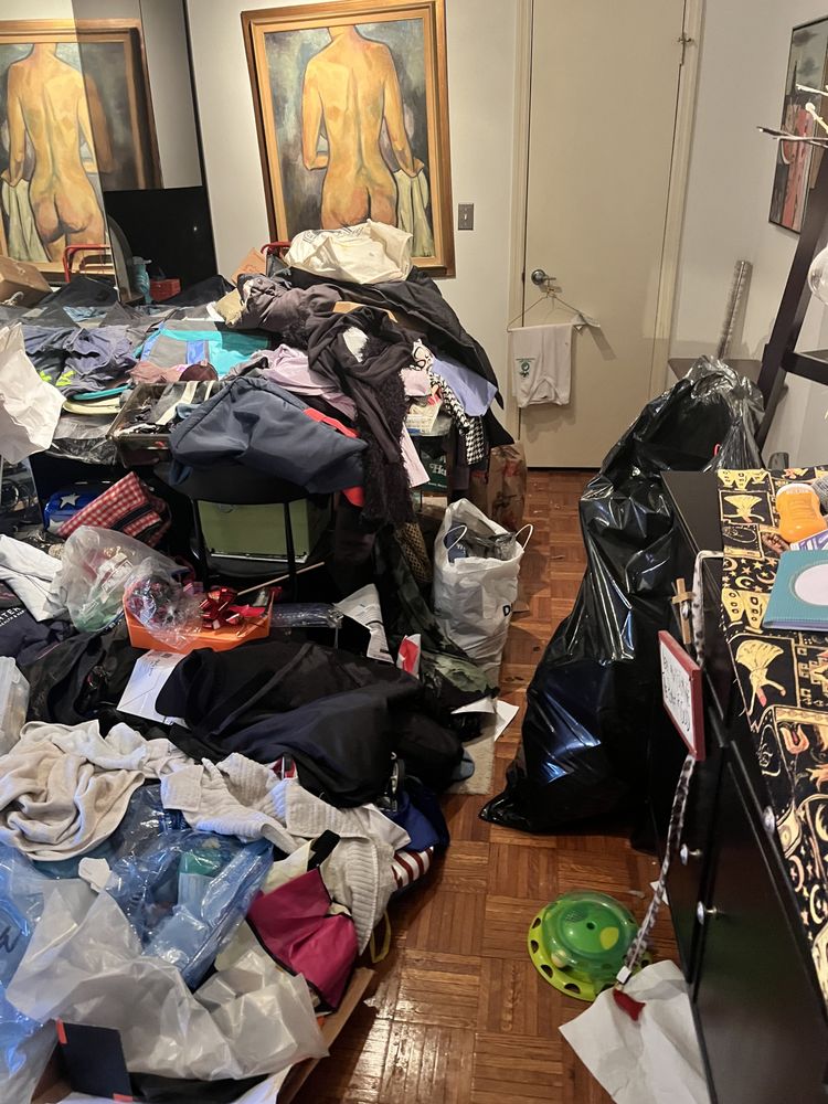 Cluttered living room before estate cleanout and junk removal serving Orange County, Dutchess County, Ulster County, Bergen County, Hudson Valley, Northern New Jersey, Sussex County, Connecticut, Fairfield County, Litchfield Hills, Rockland County, Westchester County