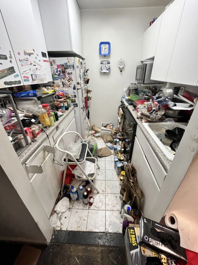 Cluttered kitchen before an estate cleanout serving Goshen NY, Orange County, Dutchess County, Ulster County, Bergen County, Hudson Valley, Northern New Jersey, Sussex County, Connecticut, Fairfield County, Litchfield Hills, Rockland County, Westchester County